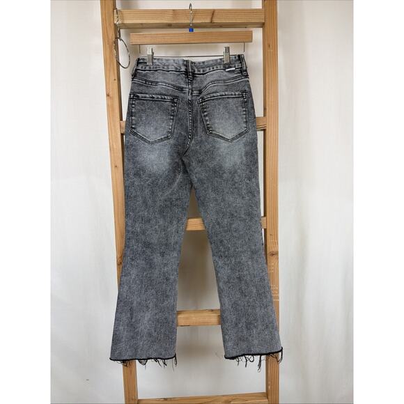 Dear Jonn Washed Black Jeanne Flare Pants Button Front Black #1209 Size 25 - Picture 4 of 5